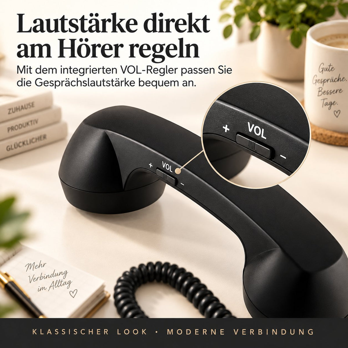 ☎️✨ Retro-Telefonhörer mit USB-C – Klassischer Look, moderner Komfort für Smartphone & Tablet 📱