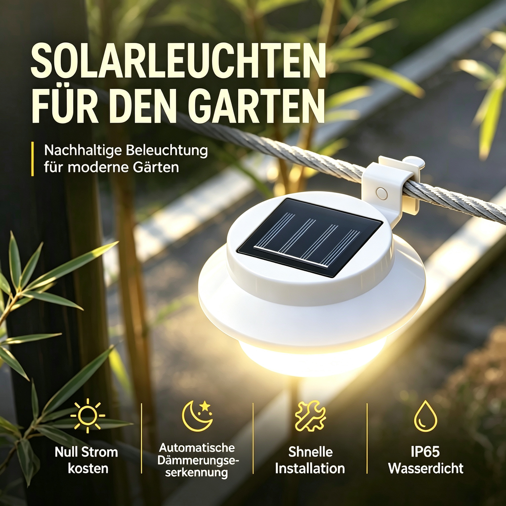 ☀️ 50 % RABATT 💡 Solar-Außenleuchten – ohne Kabel für Garten, Terrasse & Zaun