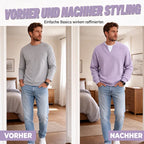 Waffelstruktur des Herren-Pullovers im Detail