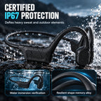 Professioneller Knochenleitungskopfhörer für Sport, Bluetooth 6.0, IP67 wasserdicht, offenes, kabelloses Headset für Laufen und Radfahren