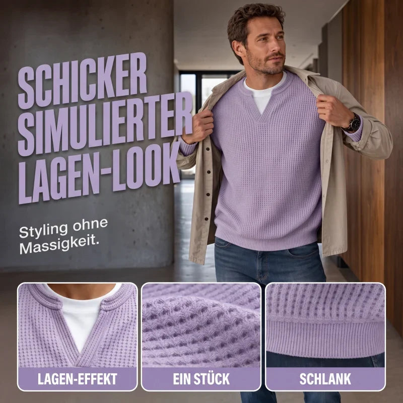 Herren-Waffel-Pullover für Freizeit und Alltag