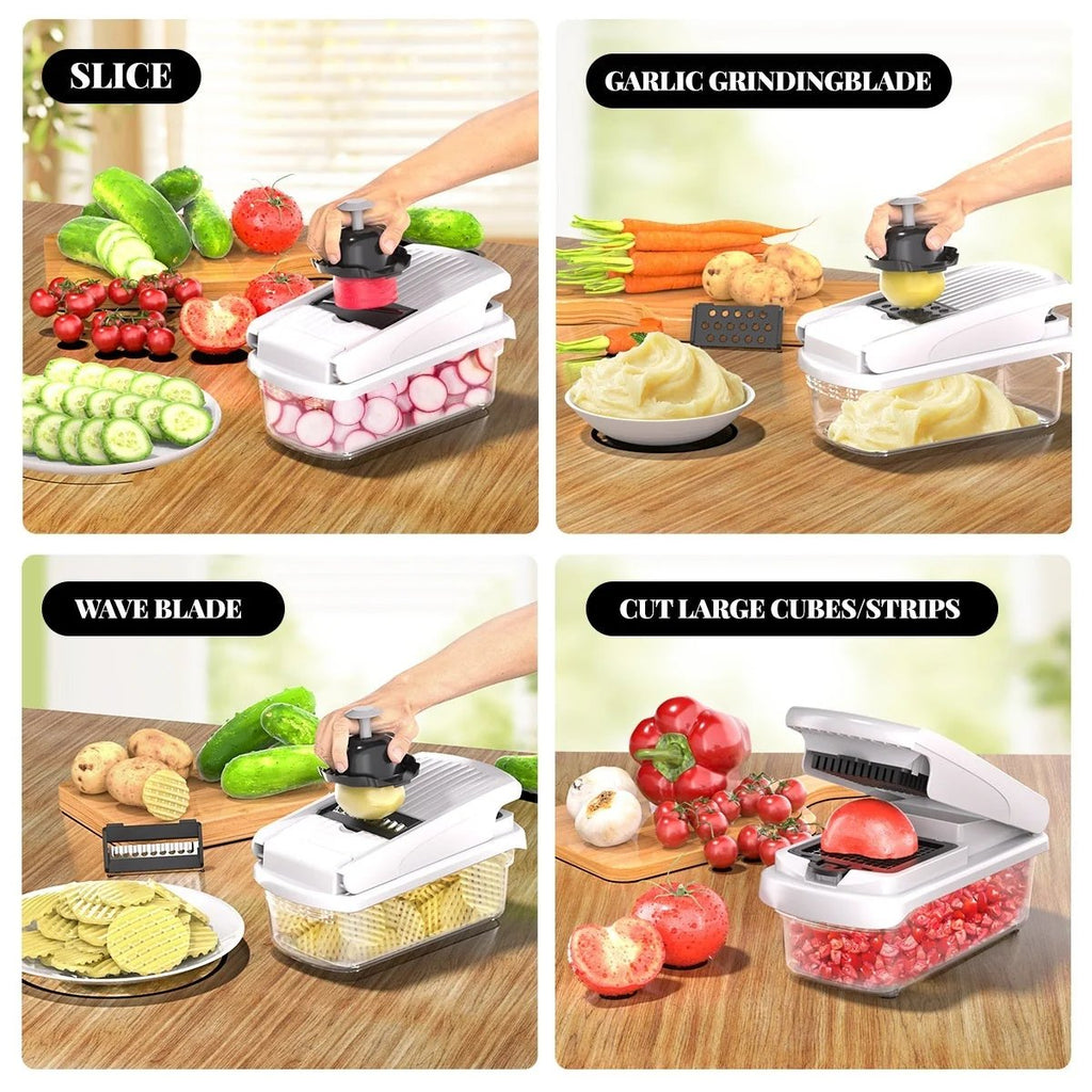 🥬 15-in-1 Multifunktionaler Gemüsehobel | Edelstahl & BPA-frei