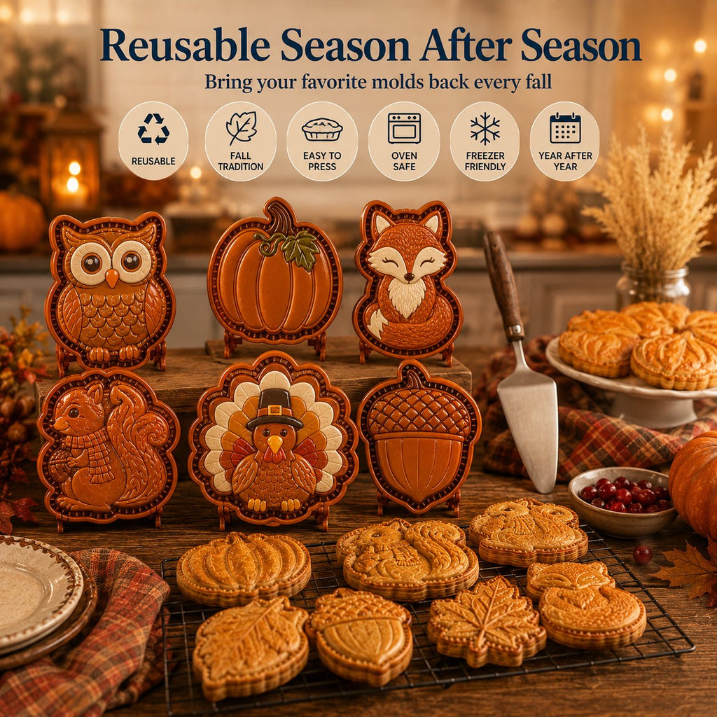🍂 Verwandeln Sie Teig in herbstliche Mini-Pies | 8 detailreiche Formen