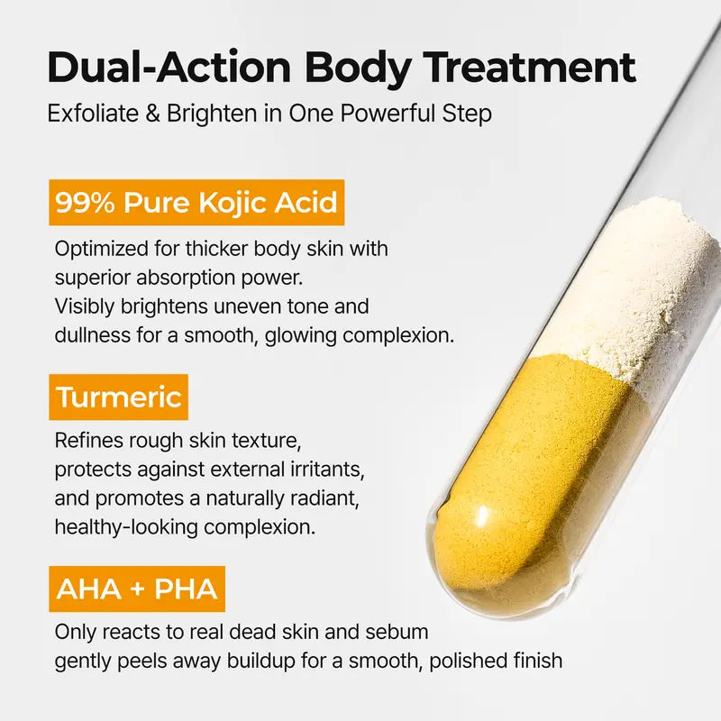 🧡 Dr.Melaxin Peel Shot Körperpeeling-Spray | Kojisäure & Kurkuma, 200 ml