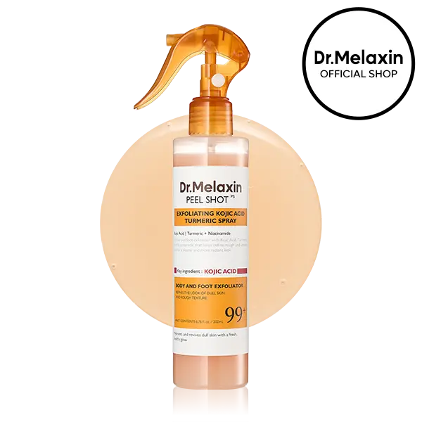 🧡 Dr.Melaxin Peel Shot Körperpeeling-Spray | Kojisäure & Kurkuma, 200 ml