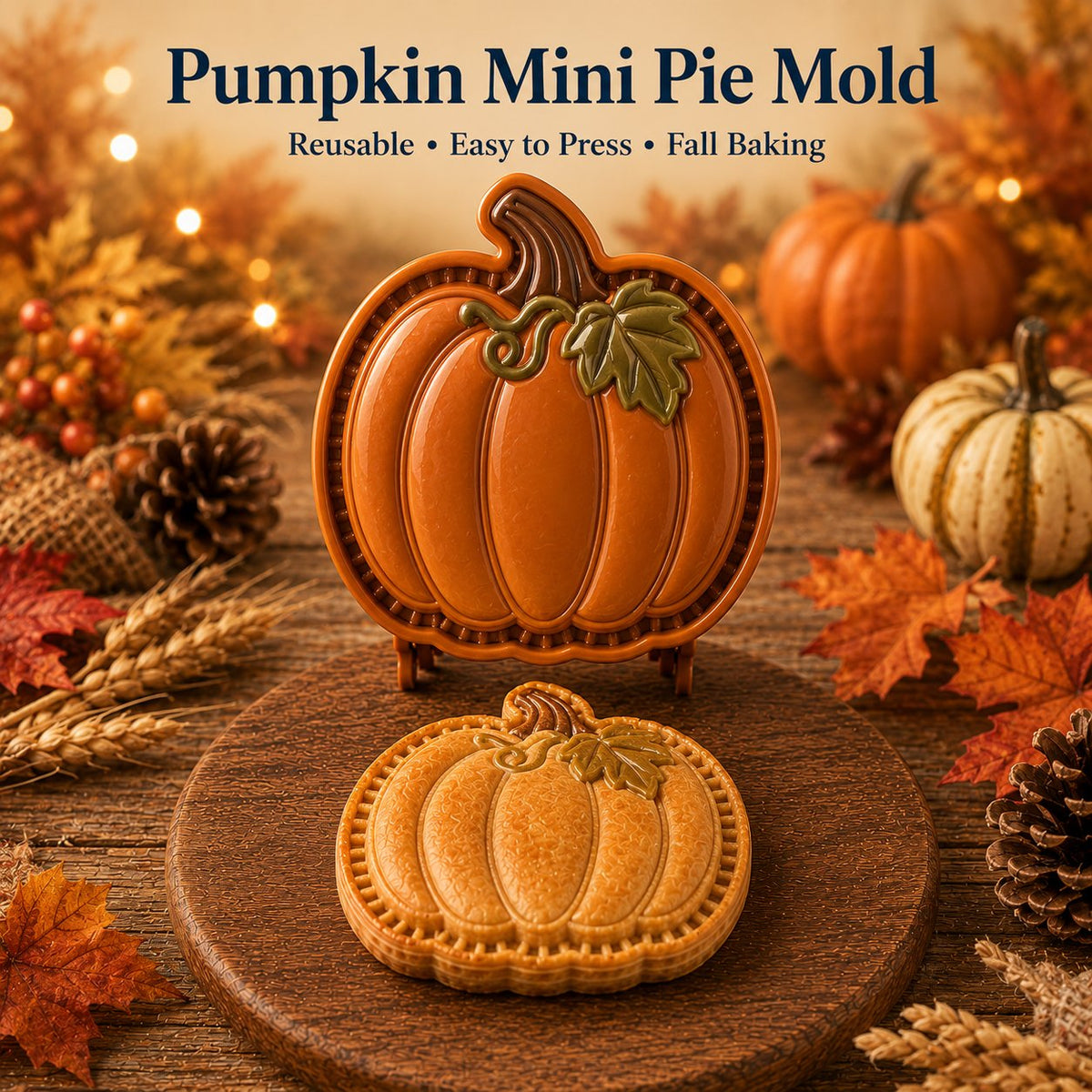 🍂 Verwandeln Sie Teig in herbstliche Mini-Pies | 8 detailreiche Formen
