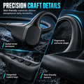 Professioneller Knochenleitungskopfhörer für Sport, Bluetooth 6.0, IP67 wasserdicht, offenes, kabelloses Headset für Laufen und Radfahren