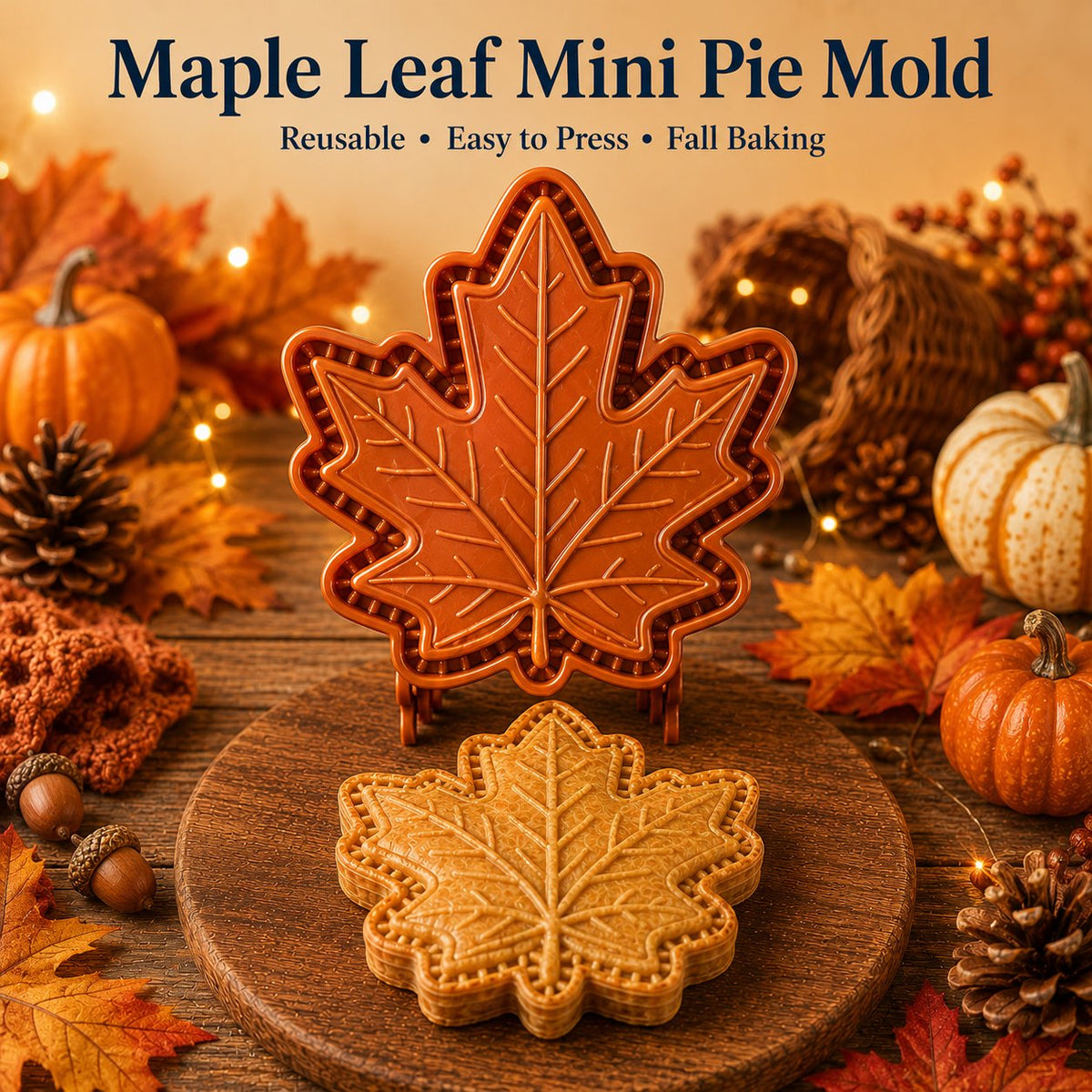 🍂 Verwandeln Sie Teig in herbstliche Mini-Pies | 8 detailreiche Formen