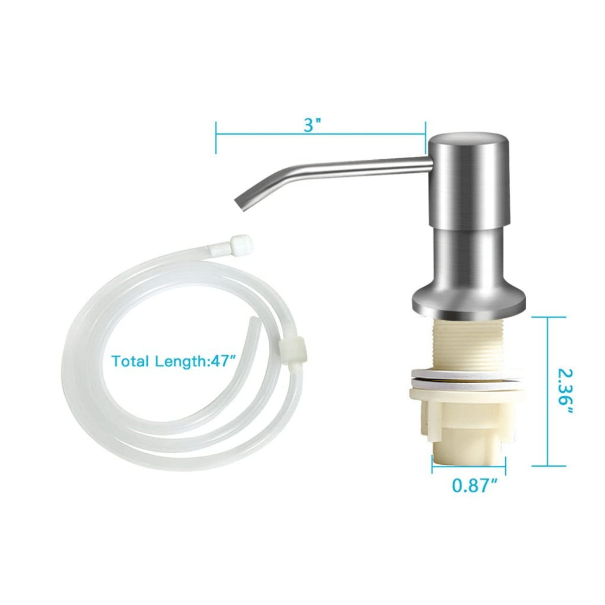 🔥 33 % RABATT – 🧴 Einbau-Seifenspender für Spüle | 360° drehbar + 1,2-m Schlauch-Set