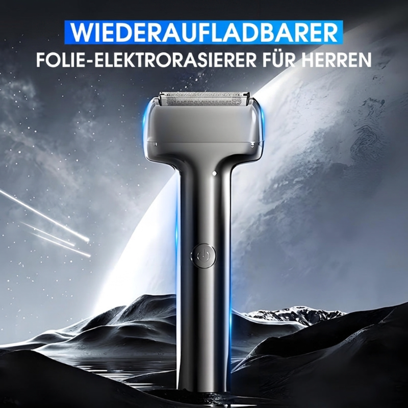 🪒 50 % RABATT – Wiederaufladbarer Folienrasierer für Herren | IPX6, USB-C & 60 Min. Akku
