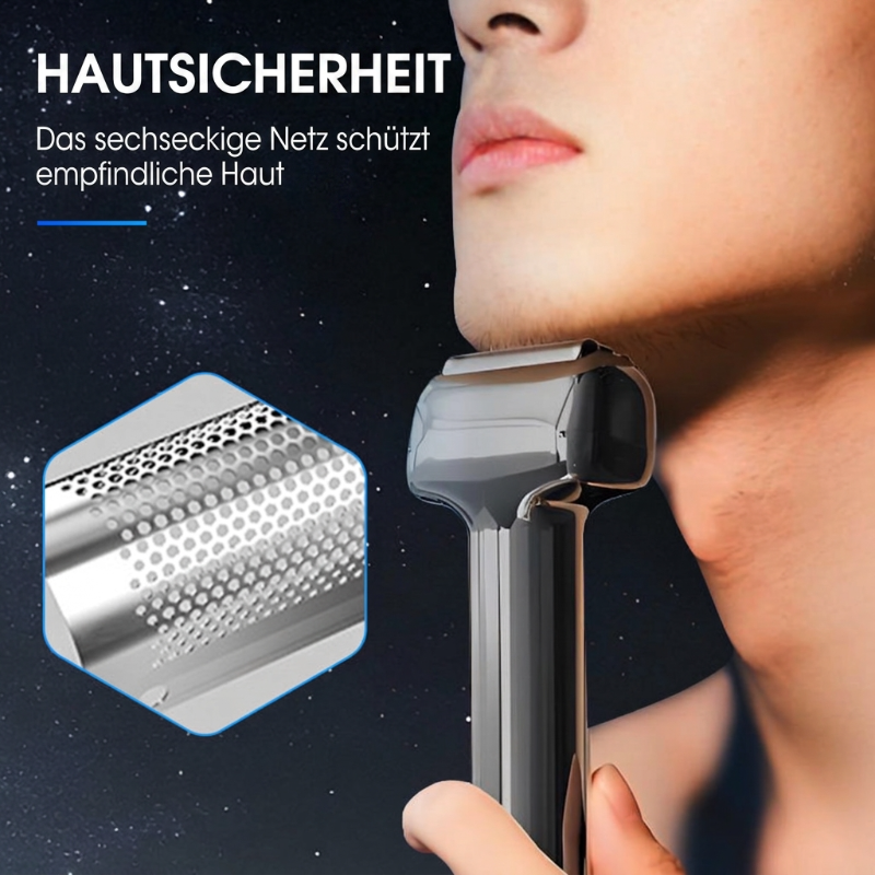 🪒 50 % RABATT – Wiederaufladbarer Folienrasierer für Herren | IPX6, USB-C & 60 Min. Akku