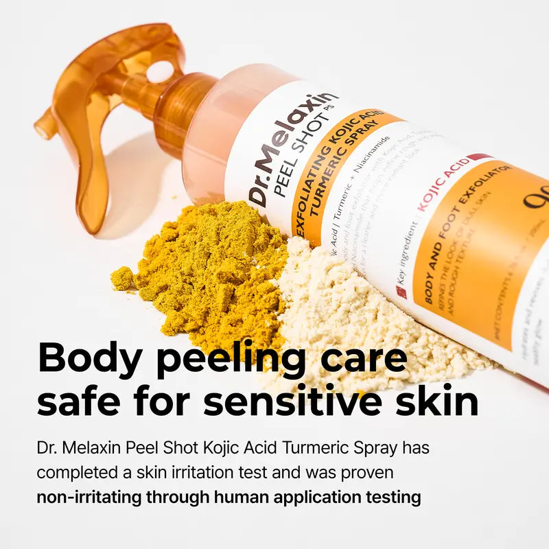 🧡 Dr.Melaxin Peel Shot Körperpeeling-Spray | Kojisäure & Kurkuma, 200 ml