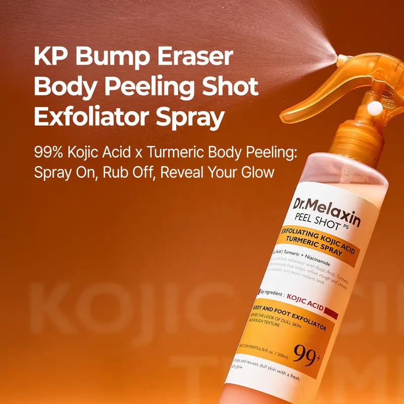 🧡 Dr.Melaxin Peel Shot Körperpeeling-Spray | Kojisäure & Kurkuma, 200 ml