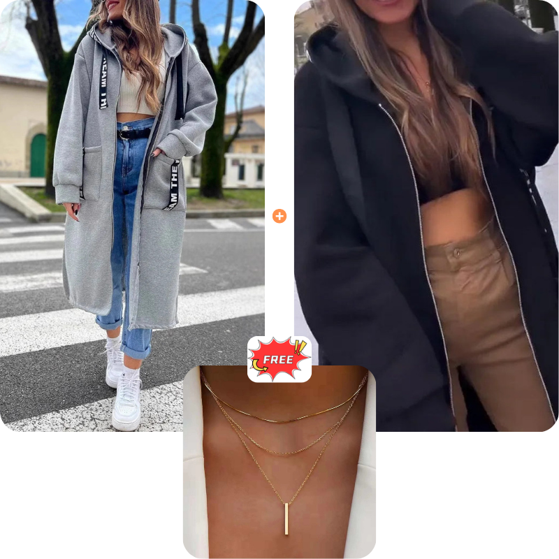 🔥 50 % RABATT – Oversize-Kapuzen-Sweatshirt-Mantel für Damen