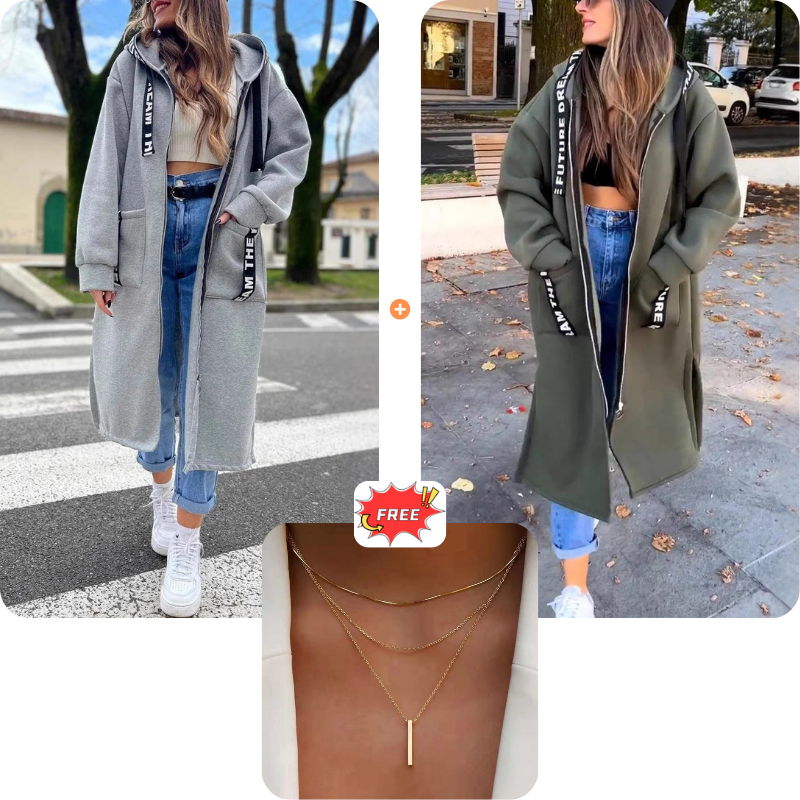 🔥 50 % RABATT – Oversize-Kapuzen-Sweatshirt-Mantel für Damen