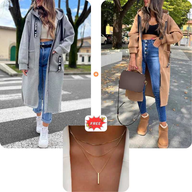 🔥 50 % RABATT – Oversize-Kapuzen-Sweatshirt-Mantel für Damen
