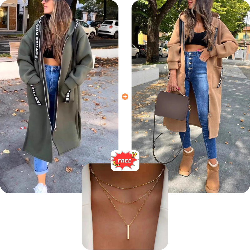 🔥 50 % RABATT – Oversize-Kapuzen-Sweatshirt-Mantel für Damen