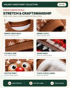 Kragen, Bündchen und Druckdetails des Weihnachtspullovers