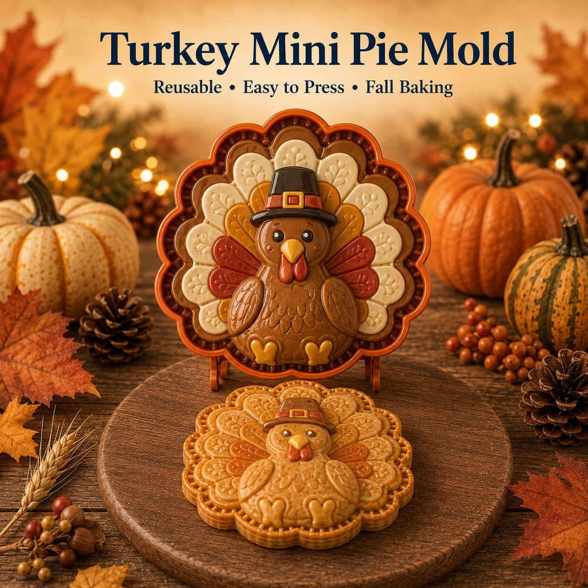 🍂 Verwandeln Sie Teig in herbstliche Mini-Pies | 8 detailreiche Formen