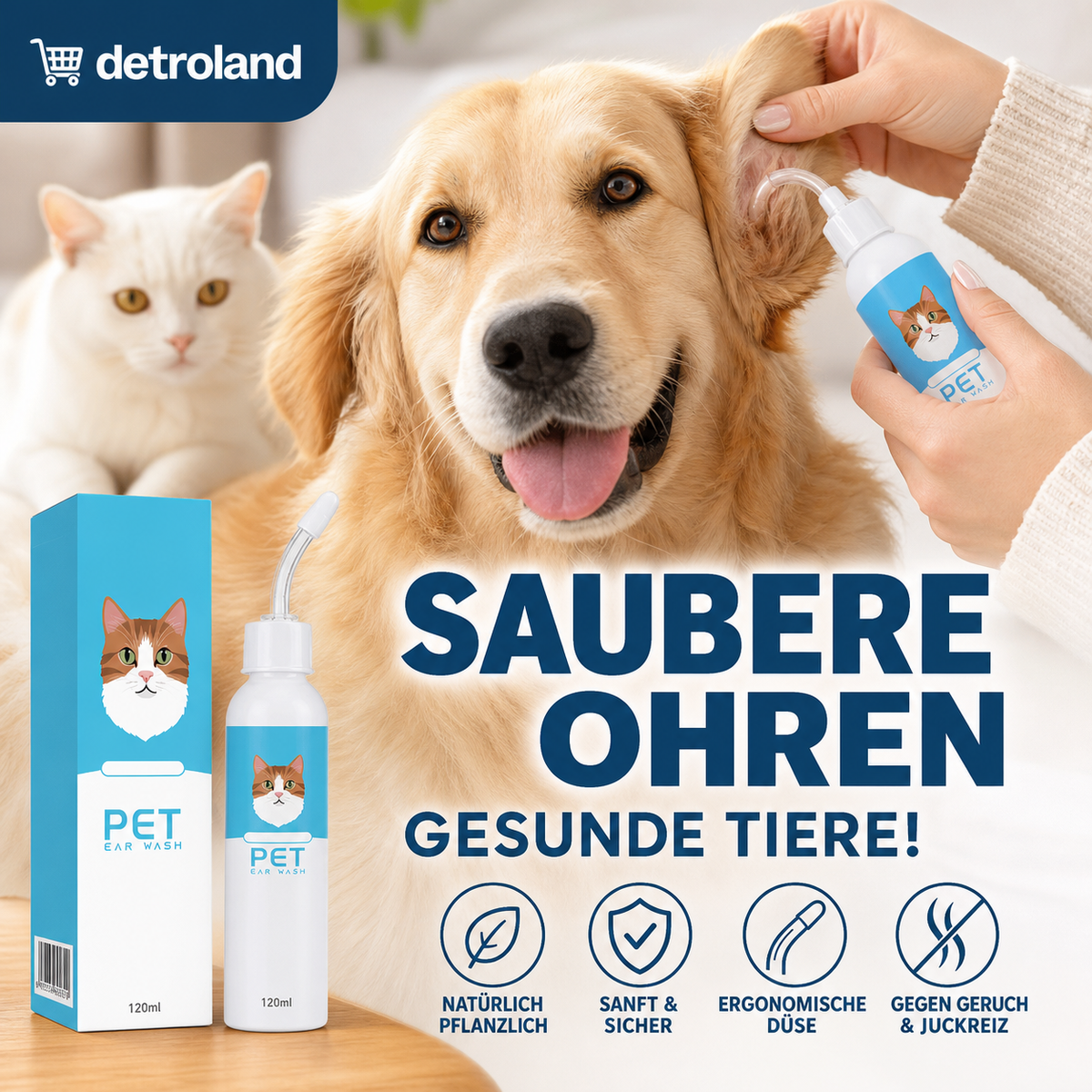 🐶🐱 Ohrenreiniger | Lindert Juckreiz bei Hunden & Katzen 👂