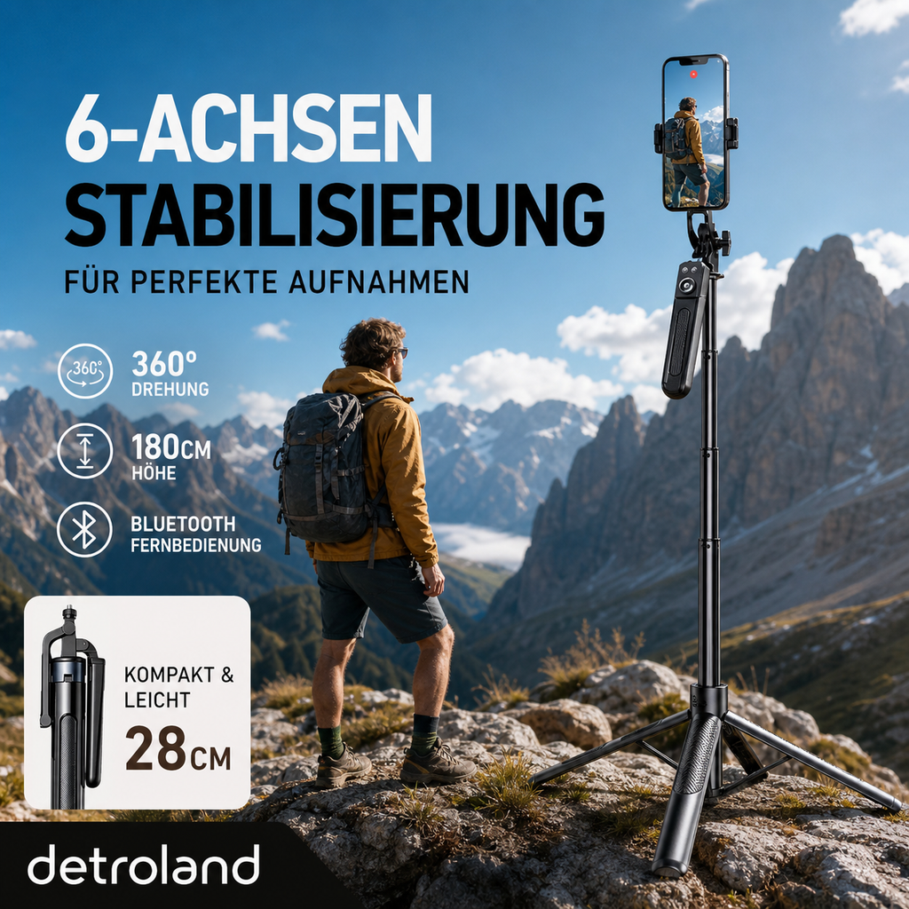 📱 4-beiniger Selfie-Stick & Smartphone-Stativ | 28–180 cm