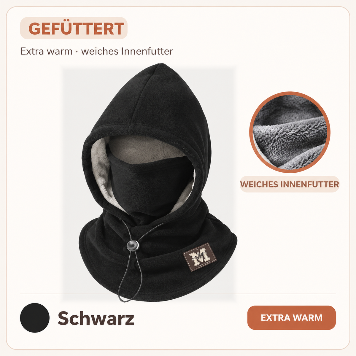 Gefüttert Schwarz | MyLilan – weiches Innenfutter