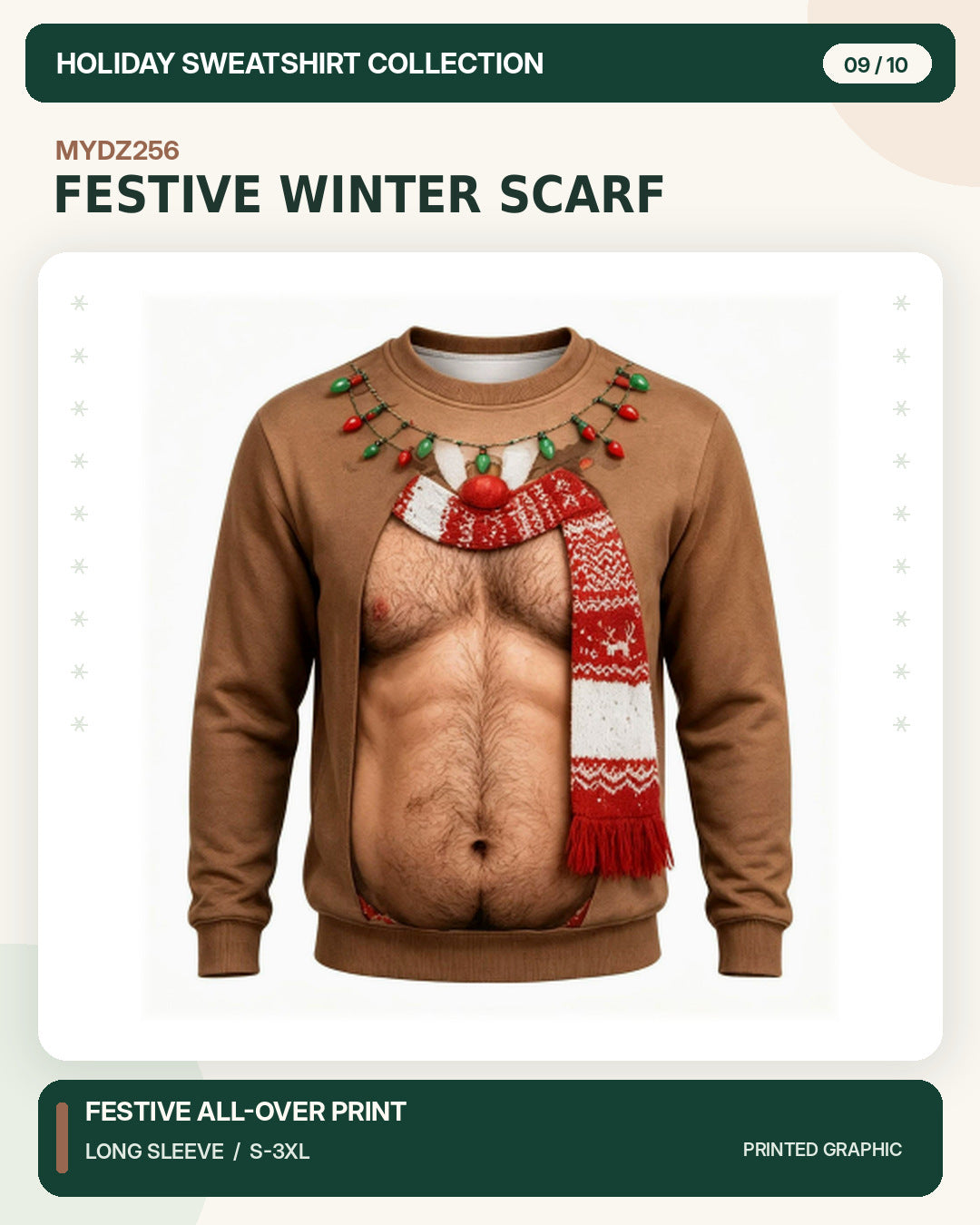 Weihnachtspullover MYDZ256 – Festlicher Winterschal