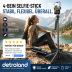 📱 4-beiniger Selfie-Stick & Smartphone-Stativ | 28–180 cm