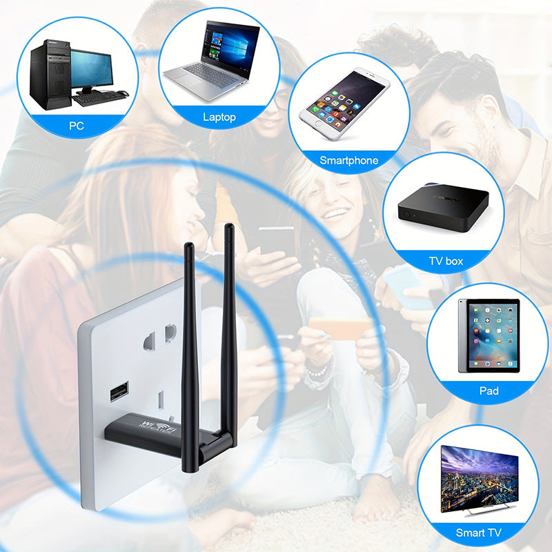 🔥 50 % RABATT 🔥 USB-WLAN-Signalverstärker – bis zu 300 Mbit/s, 2,4 GHz & USB-Betrieb