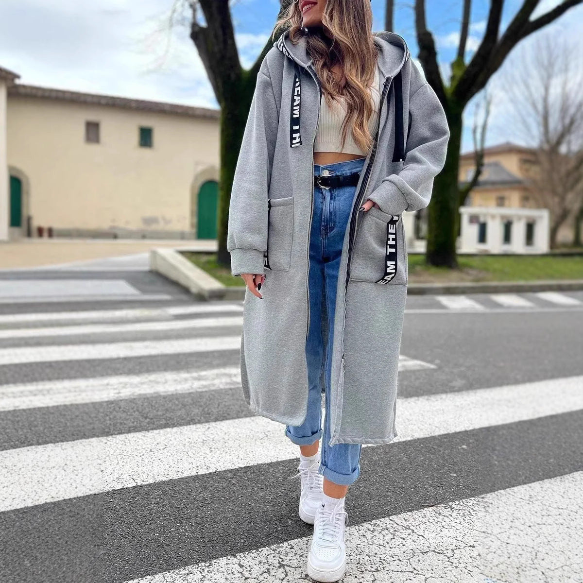 🔥 50 % RABATT – Oversize-Kapuzen-Sweatshirt-Mantel für Damen