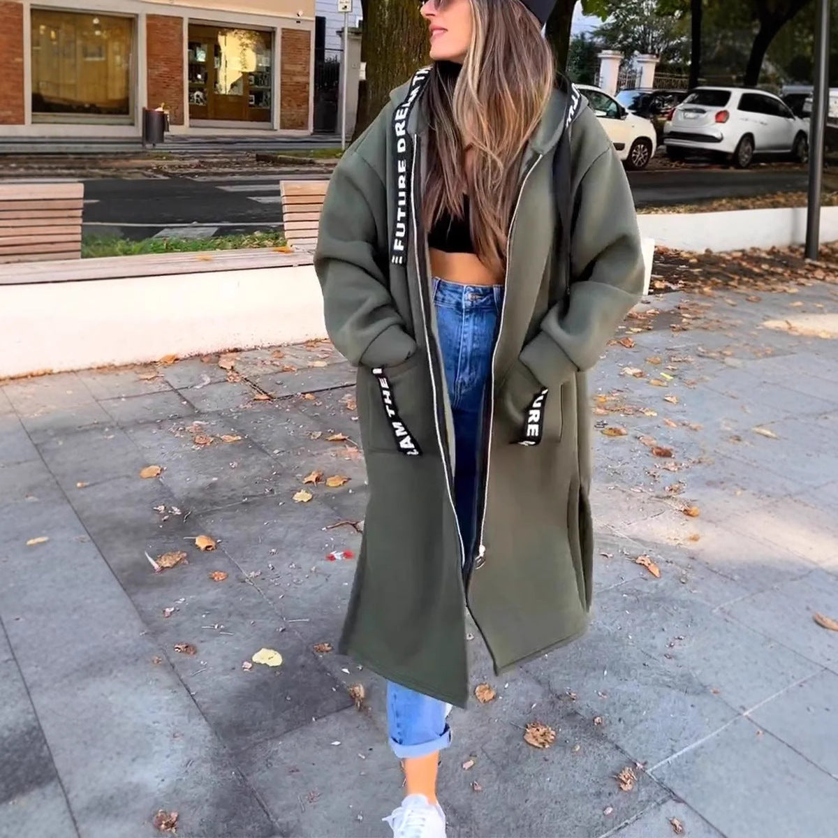 🔥 50 % RABATT – Oversize-Kapuzen-Sweatshirt-Mantel für Damen