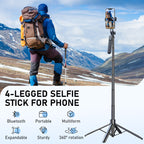 📱 4-beiniger Selfie-Stick & Smartphone-Stativ | 28–180 cm