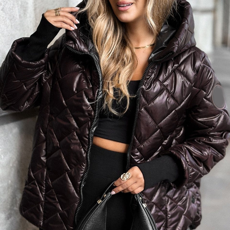 🍂 Herbst-Sonderangebot – 💖 Damen-Pufferjacke mit Diamant-Steppmuster