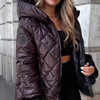 🍂 Herbst-Sonderangebot – 💖 Damen-Pufferjacke mit Diamant-Steppmuster