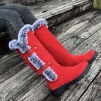 Damen Schneestiefel in mittlerer Wadenhöhe mit dicker Kunstplüsch-Fütterung【Kostenlose Lieferung】