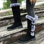 Damen Schneestiefel in mittlerer Wadenhöhe mit dicker Kunstplüsch-Fütterung【Kostenlose Lieferung】