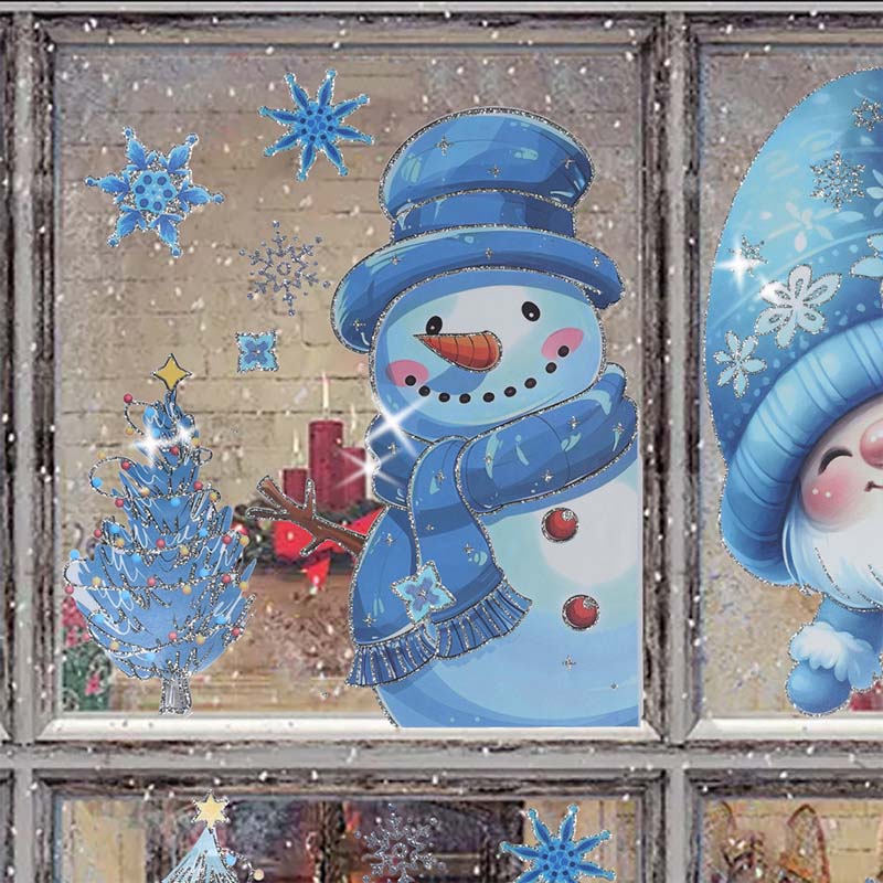 ✨ Weihnachtliche Glitzer-Fensterbilder 🎄 | 9-teilig, ohne Kleber & wiederverwendbar