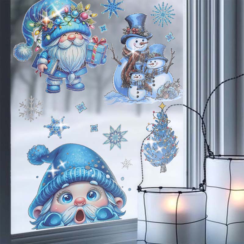 ✨ Weihnachtliche Glitzer-Fensterbilder 🎄 | 9-teilig, ohne Kleber & wiederverwendbar