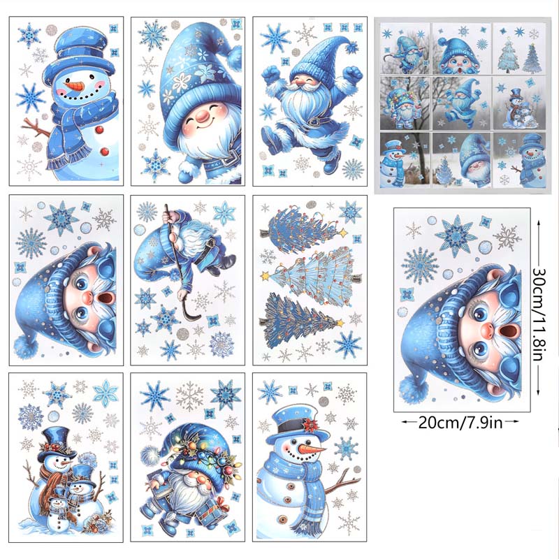 ✨ Weihnachtliche Glitzer-Fensterbilder 🎄 | 9-teilig, ohne Kleber & wiederverwendbar
