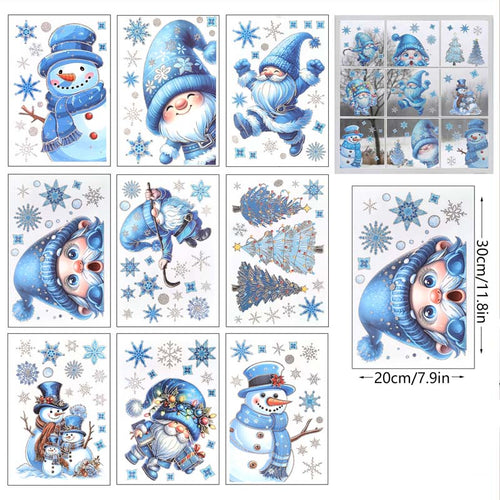 ✨ Weihnachtliche Glitzer-Fensterbilder 🎄 | 9-teilig, ohne Kleber & wiederverwendbar