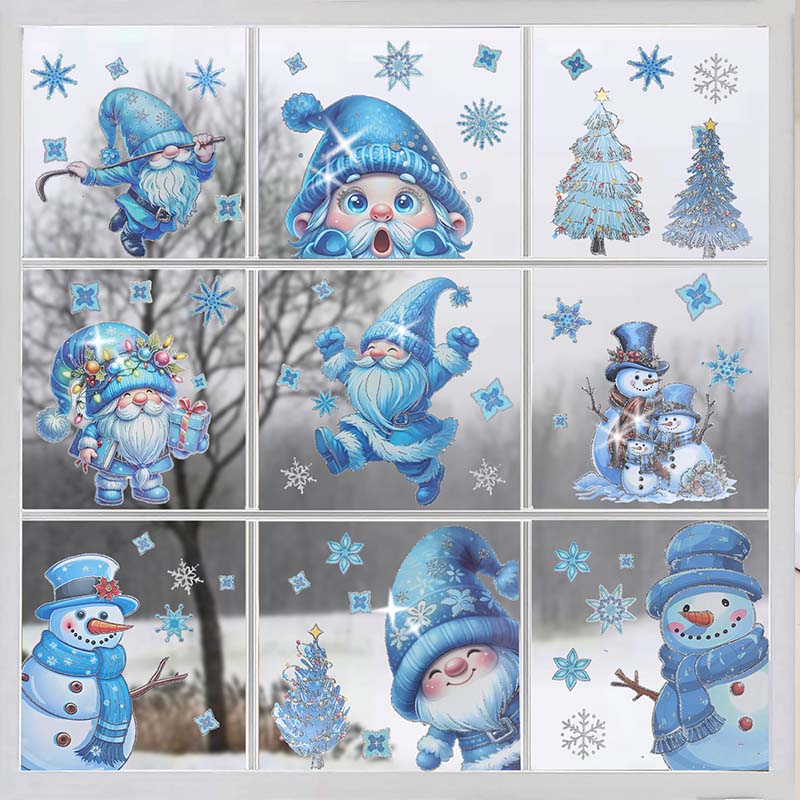 ✨ Weihnachtliche Glitzer-Fensterbilder 🎄 | 9-teilig, ohne Kleber & wiederverwendbar