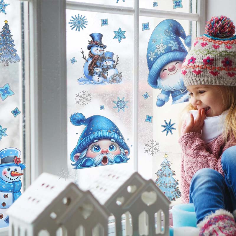 ✨ Weihnachtliche Glitzer-Fensterbilder 🎄 | 9-teilig, ohne Kleber & wiederverwendbar