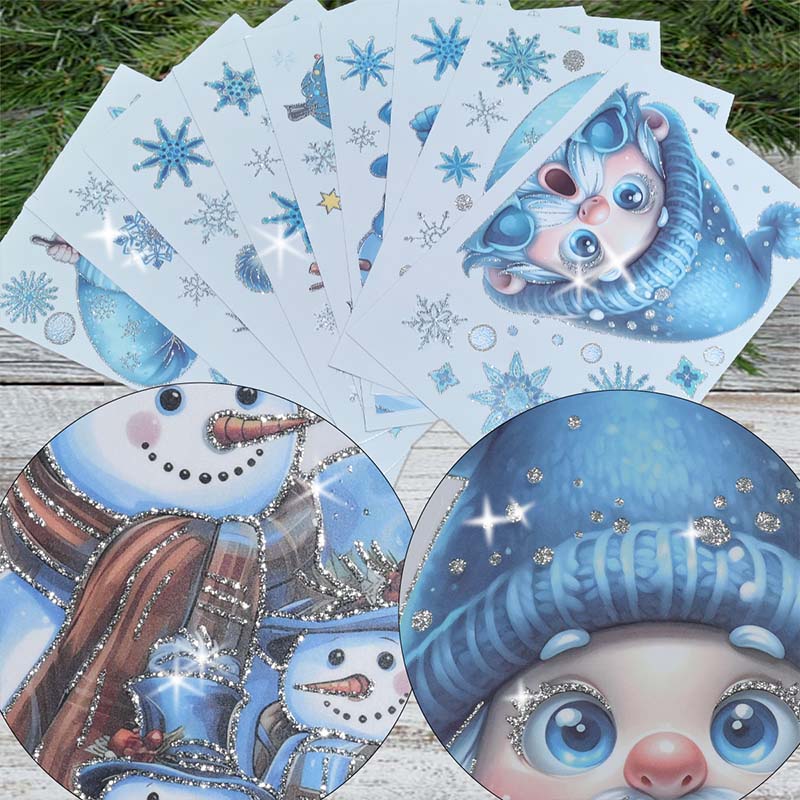 ✨ Weihnachtliche Glitzer-Fensterbilder 🎄 | 9-teilig, ohne Kleber & wiederverwendbar