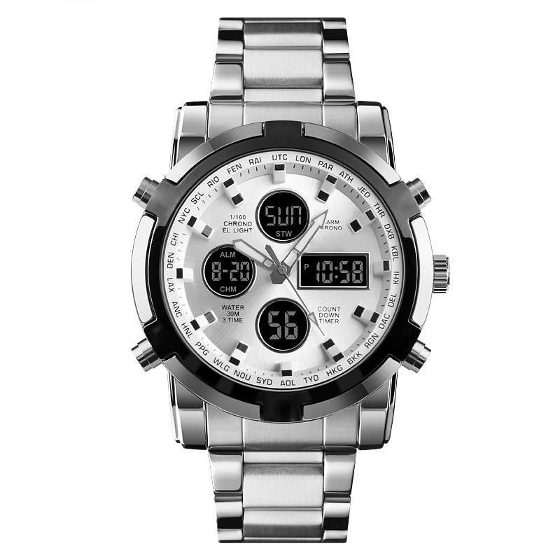 Analoge und digitale Herrenuhr – weitere Ansicht