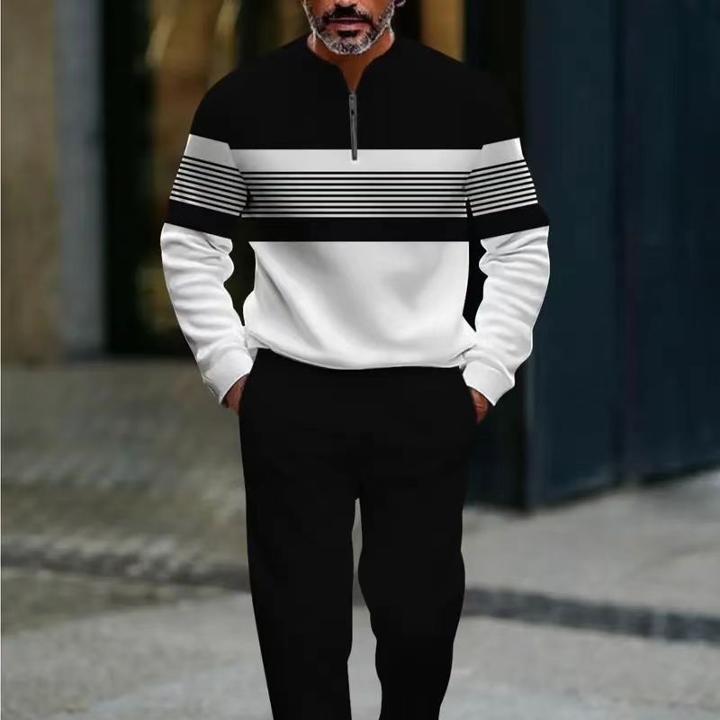 🌿👬Herren-Set mit Grafikprint, Pullover und Hose🔥Kauf 2 Artikel versandkostenfrei🔥