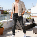 Herren Slim-Fit Denim-Jogger mit Reißverschlusstaschen