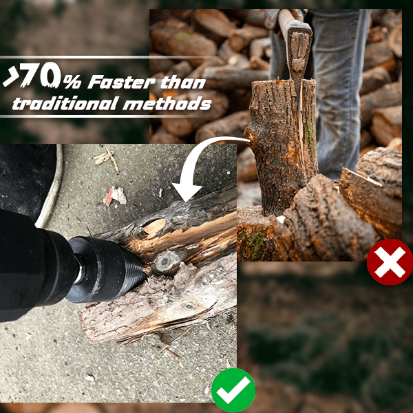 🔥 50 % RABATT – 🪵 Holzspaltbohrer-Set | 32/42 mm & 5-teiliges Schaft-Set