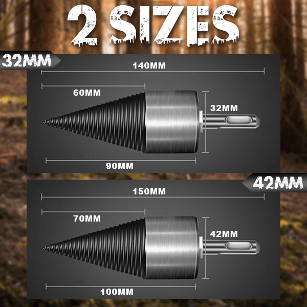 🔥 50 % RABATT – 🪵 Holzspaltbohrer-Set | 32/42 mm & 5-teiliges Schaft-Set
