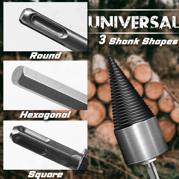 🔥 50 % RABATT – 🪵 Holzspaltbohrer-Set | 32/42 mm & 5-teiliges Schaft-Set