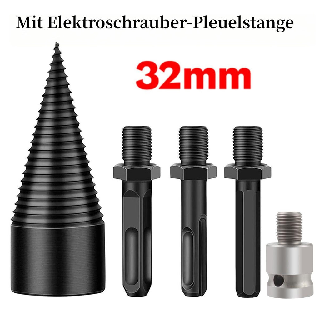 🔥 50 % RABATT – 🪵 Holzspaltbohrer-Set | 32/42 mm & 5-teiliges Schaft-Set